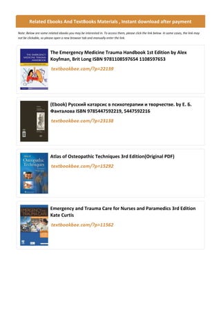 Comprehensive Guide to Trauma and Emergency Surgical Techniques | PDF