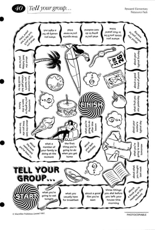 .....a
Rew ard Elementary
Resource Pack
_ _ UP
t hree thinge
you .-.lId before
yo u left y our
ho uee this
m orning
a W l':.
..gmU1~ ally. lJj
a'lll.noK 'lL.l!41
no/ ;;J.J<;IyM
•
abo ut a good
film you've
seen
p U91199M $X3U
OF' 016u!06
9J,no,t;1114M
•
what you
us ually have
for I1reakfa5t
P;;!!.l1
J:oJMi/U 9/l.nol:.
!i>1Joas n J41.
v-- - --------..:..-/
anc 146!1.I 1'!'
Jo,f 0& "Uen'lin
not.;;JJ9Lj'"
'.
M_iiIi/I'~:---_·---·------
......'
_ ITellyourgroup...
•
•
•
•
it' Ma<millan PubhsherJ limrted 199 7
PHOTOCOPIABl E
 