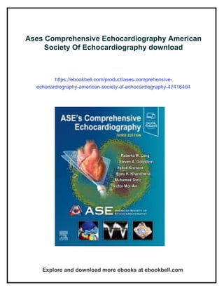 Ases Comprehensive Echocardiography American Society Of ...
