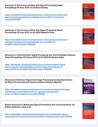 Advances In Signal Processing And Communication Engineering Select ...
