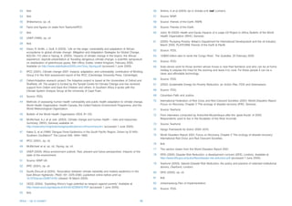 33   Ibid.                                                                                                 56   Simms, A et al (2004) Up in Smoke p14 (nef, London).
34   Ibid.                                                                                                 57   Source: WWF.
35   Shiklamanov, op. cit.                                                                                 58   Source: Friends of the Earth, RSPB.
36   Facts and figures on water from Tearfund/IPCC.                                                        59   Source: Friends of the Earth.
37   Ibid.                                                                                                 60   Jobin, W (2003) Health and Equity Impacts of a Large Oil Project in Africa, Bulletin of the World
                                                                                                                Health Organization (WHO, Geneva).
38   UNEP (1999), op. cit.
                                                                                                           61   (2005) ‘Pumping Poverty: Britain’s Department for International Development and the oil Industry’,
39   Ibid.
                                                                                                                March 2005, PLATFORM, Friends of the Earth & PlanB.
40   Dixon, R, Smith, J, Guill, S (2003). ‘Life on the edge: vulnerability and adaptation of African
                                                                                                           62   Source: ITDG.
     ecosystems to global climate change’. Mitigation and Adaptation Strategies for Global Change,
     8(2):93–113 cited in Nyong, A. (2005), ‘Impacts of climate change in the tropics: the African         63   ‘US$50-billion plan to tame the Congo River’, The Guardian, 25 February 2005.
     experience’, keynote presentation at ‘Avoiding dangerous climate change: a scientific symposium
                                                                                                           64   Source: ITDG.
     on stabilization of greenhouse gases, Met Office, Exeter, United Kingdom, February 2005.
     Available on http://www.stabilisation2005.com/Tony_Nyong.pdf (accessed 1 June 2005).                  65   Solar stoves work for those women whose house is near their farmland, and who can be at home
                                                                                                                midday to prepare the meal for the evening and leave it to cook. For these people it can be a
41   IPCC (2001), Climate change 2001: impacts, adaptation, and vulnerability, contribution of Working
                                                                                                                clean and affordable technology.
     Group II to the third assessment report of the IPCC (Cambridge University Press. Cambridge).
                                                                                                           66   Source: ITDG.
42   Oxfam/Adaptive research project. The Adaptive project is based at the Universities of Oxford and
     Sheffield, UK. The project is funded by the Tyndall Centre for Climate Change and has received        67   (2002) Sustainable Energy for Poverty Reduction: an Action Plan, ITDG and Greenpeace.
     support from Oxfam and Save the Children and others. In Southern Africa it works with the
     Climate System Analysis Group at the University of Cape Town.                                         68   Source: ITDG.

43   Source: ITDG.                                                                                         69   Columban Faith and Justice.

44   Methods of assessing human health vulnerability and public health adaptation to climate change,       70   International Federation of Red Cross and Red Crescent Societies (2001) World Disasters Report
     World Health Organization, Health Canada, the United Nations Environment Programme, and the                Focus on Recovery, Chapter 2 ‘The ecology of disaster recovery (IFRC, Geneva).
     World Meteorological Organization.                                                                    71   Source: Tearfund.
45   Bulletin of the World Health Organisation 2003, 81 (10).                                              72   From interviews conducted by ActionAid-Mozambique after the ‘great floods’ of 2000.
46   McMichael, A.J. et al, eds. (2003), Climate change and human health – risks and responses:                 Respondents used to live in the floodplain of the River Incomati.
     Summary, (WHO, Geneva) available on                                                                   73   Source: Tearfund.
     http://www.who.int/globalchange/publications/cchhsummary/en/ (accessed 1 June 2005).
                                                                                                           74   Hyogo Framework for Action 2005–2015.
47   Hales S, et al (1996) ‘Dengue Fever Epidemics in the South Pacific Region: Driven by El Niño
     Southern Oscillation?’ The Lancet 348: 1664–1665.                                                     75   World Disasters Report 2001, Focus on Recovery, Chapter 2 ‘The ecology of disaster recovery,’
                                                                                                                International Red Cross and Red Crescent Societies.
48   IPCC (2001), op. cit.
                                                                                                           76   Ibid.
49   McMichael et al, op. cit.; Nyong, op. cit.
                                                                                                           77   This section drawn from the World Disasters Report 2001.
50   UNEP (2005) Africa environment outlook: Past, present and future perspectives. Impacts of the
     state of the environment.                                                                             78   DFID (2005) Disaster Risk Reduction: a development concern (DFID, London). Available at
                                                                                                                http://www.dfid.gov.uk/pubs/files/disaster-risk-reduction.pdf (accessed 1 June 2005).
51   Source: WWF UK.
                                                                                                           79   Tearfund (2003), Natural Disaster Risk Reduction: the policy and practice of selected institutional
52   IPPC (2001), op. cit.                                                                                      donors, (Tearfund, London).
53   Guofa Zhou,et al (2003). ‘Association between climate variability and malaria epidemics in the        80   DFID (2005), op. cit.
     East African highlands’, PNAS 101: 2375-2380; published online before print as
     10.1073/pnas.0308714100 (viewed 18 March 2005).                                                       81   Ibid.

54   OECD (2004). ‘Exploiting Africa’s huge potential as weapon against poverty’. Available at             82   Johannesburg Plan of Implementation.
     http://www.oecd.org/dataoecd/43/45/32285615.PDF (accessed 1 June 2005).
                                                                                                           83   Source: ITDG.
55   Ibid.

Africa – Up in smoke?                                                                                 38
 