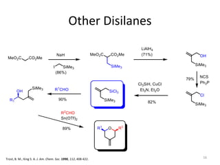 Other Disilanes
Trost, B. M.; King S. A. J. Am. Chem. Soc. 1990, 112, 408-422. 16
 