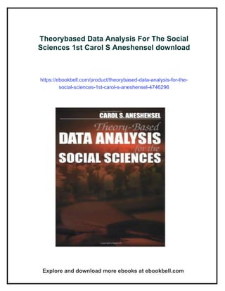 Theorybased Data Analysis For The Social Sciences 1st Carol S ...