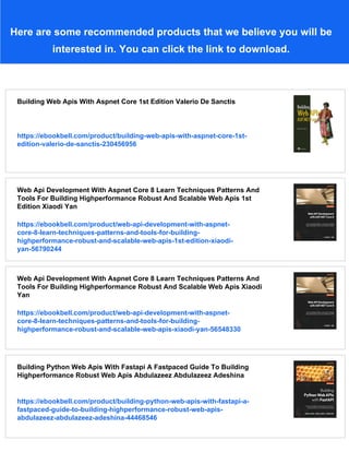 Building Web Apis With Aspnet Core Meap Version 11 All 12 Chapters ...