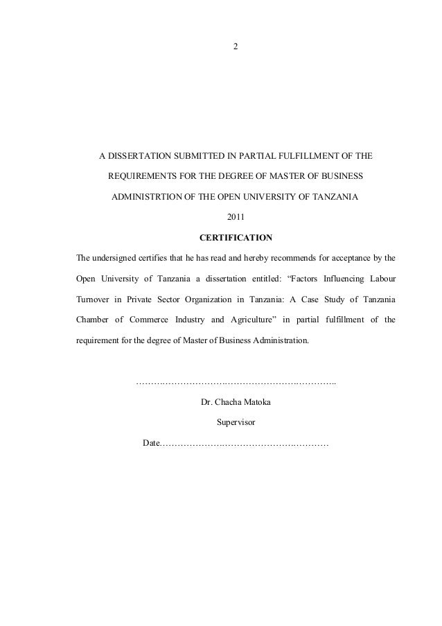Dissertation on labour turnover