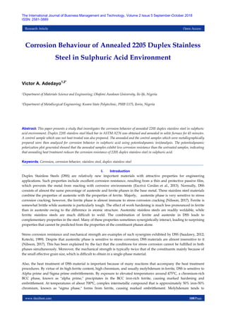 Corrosion Behaviour of Annealed 2205 Duplex Stainless Steel in ...