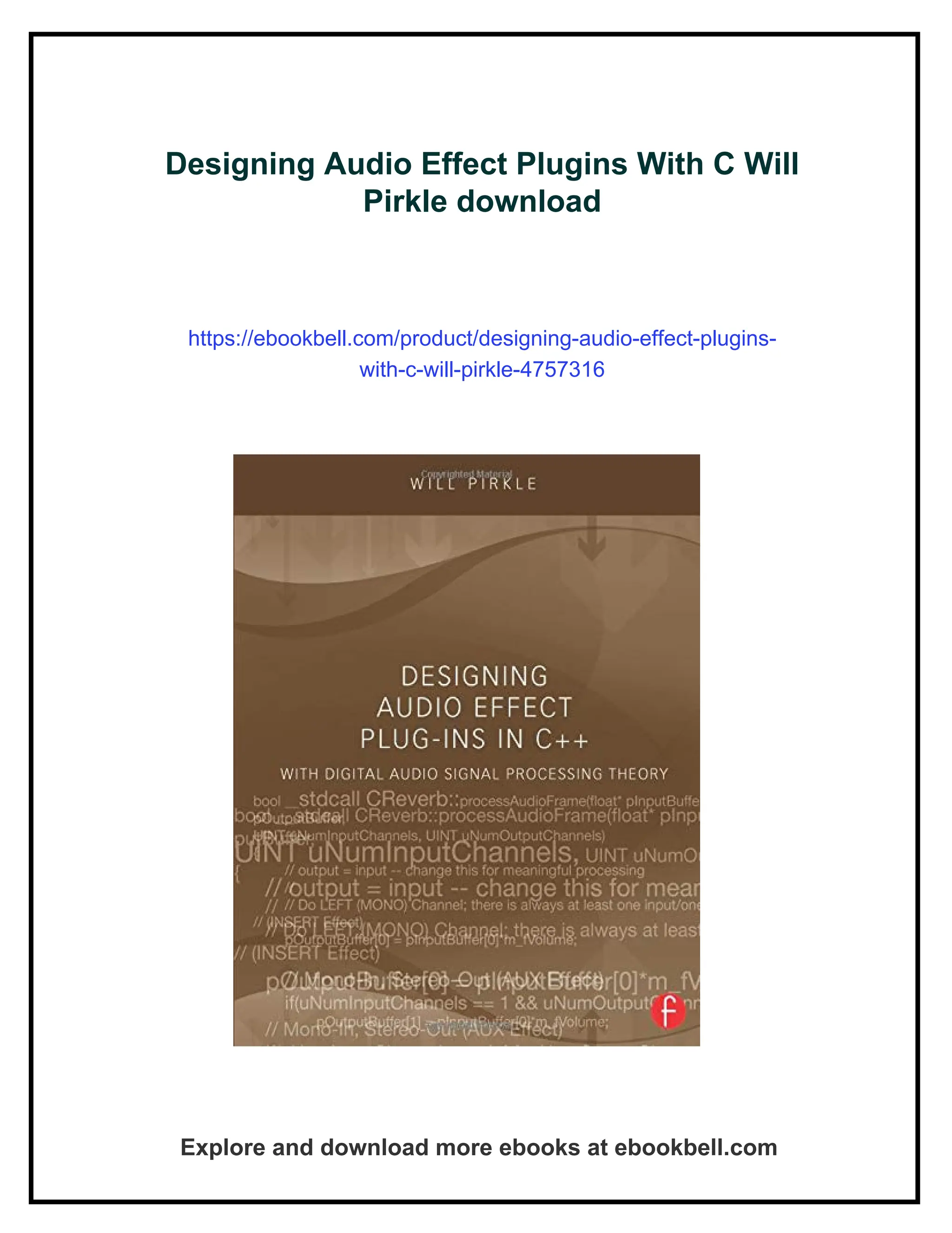 Designing Audio Effect Plugins With C Will Pirkle | PDF