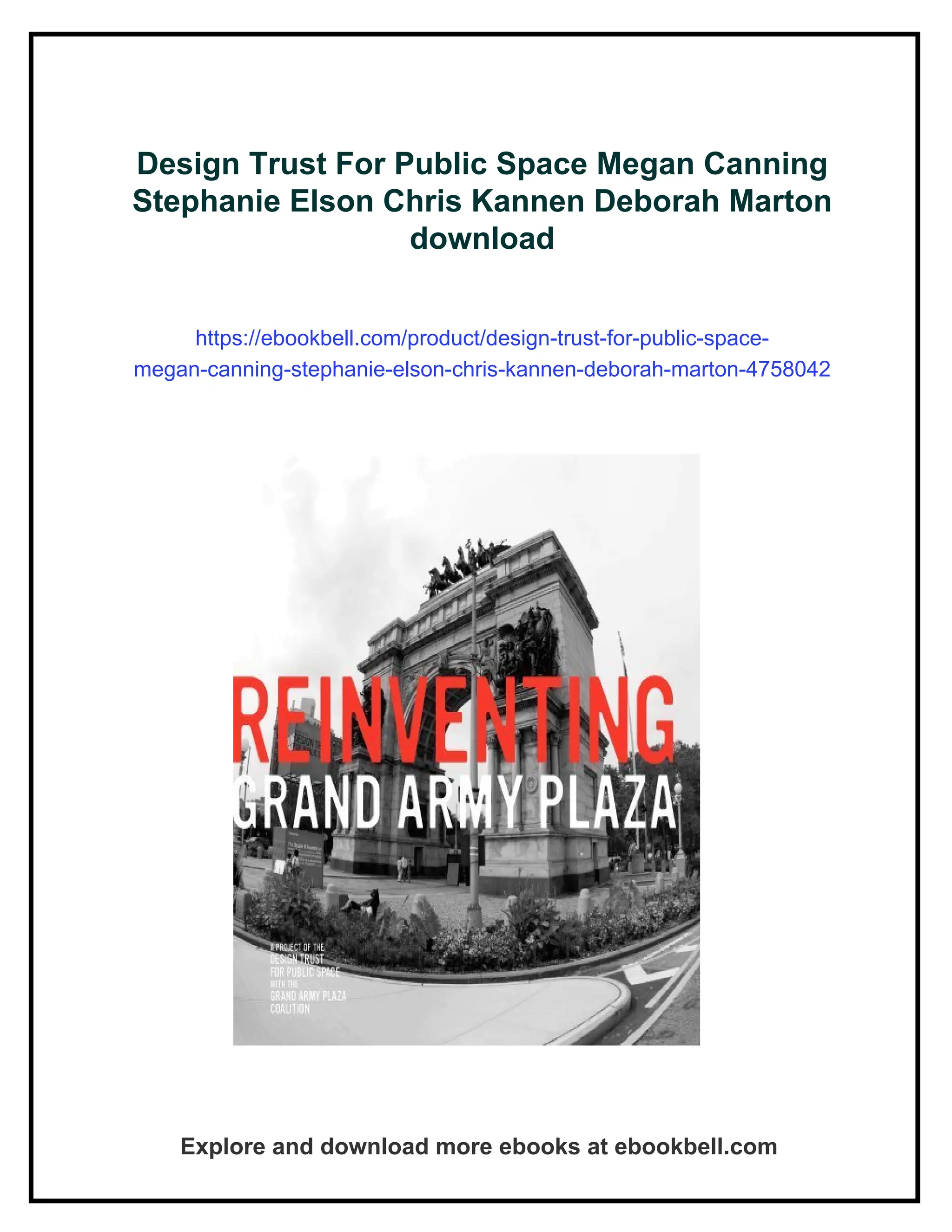 Design Trust For Public Space Megan Canning Stephanie Elson Chris Kannen  Deborah Marton | PDF