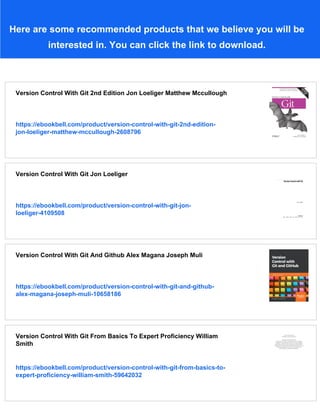 Version Control With Git Powerful Tools And Techniques For ...