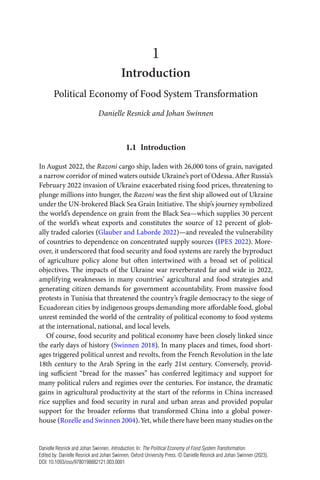 The Political Economy of Food System Transformation: Pathways to ...
