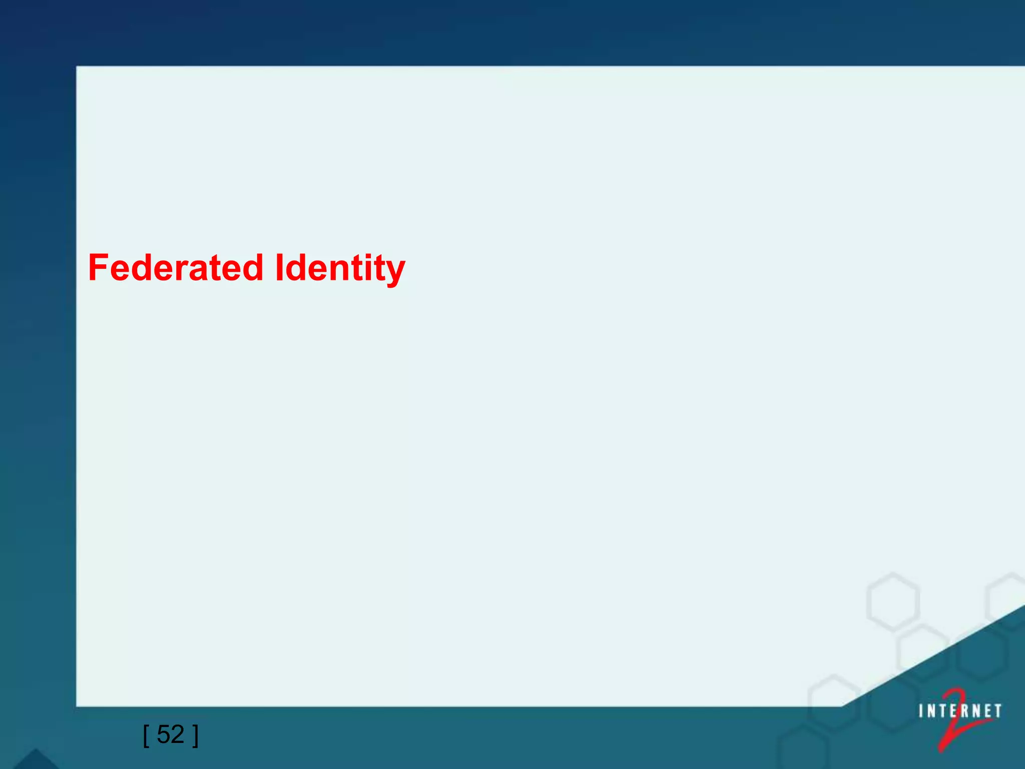 Federated Identity
[ 52 ]
 