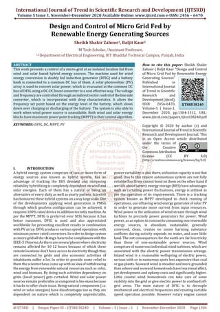 Design and Control of Micro Grid Fed by Renewable Energy Generating ...