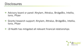 Disclosures
Advisory board or panel: Alnylam, Attralus, BridgeBio, Intellia,
Ionis, Pfizer
Grants/research support: Alnyla...