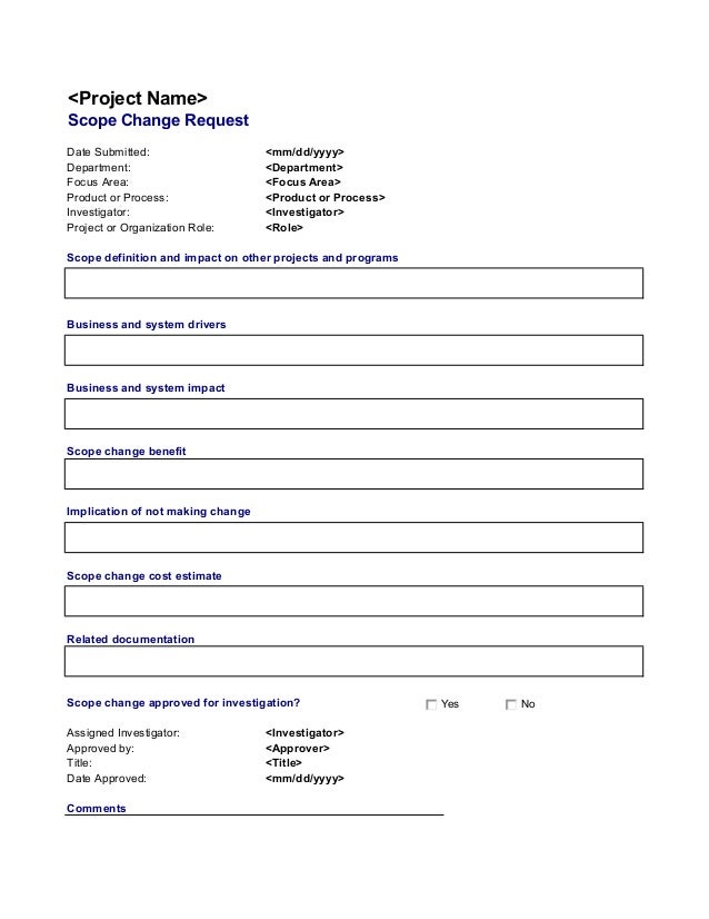 scope change request form