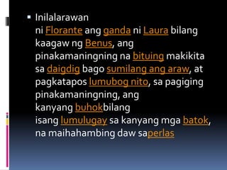 Florante at Laura : Ang Kariktan ni Laura | PPTX
