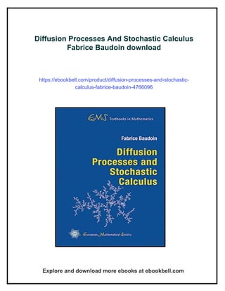 Diffusion Processes And Stochastic Calculus Fabrice Baudoin | PDF