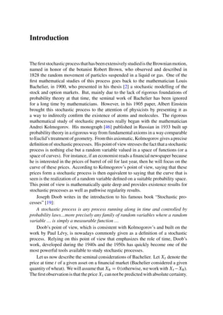 Diffusion Processes And Stochastic Calculus Fabrice Baudoin | PDF