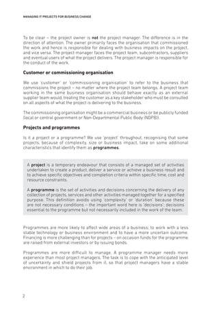 Managing It Projects For Business Change From Risk To Success Jeff ...