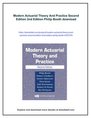 Modern Actuarial Theory And Practice Second Edition 2nd Edition Philip Booth | PDF