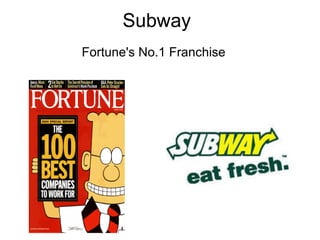 Subway Fortune's No.1 Franchise 
