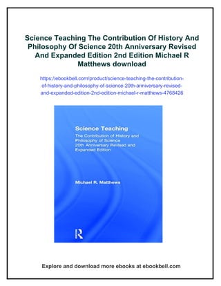 Science Teaching The Contribution Of History And Philosophy Of Science ...