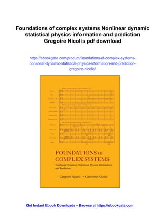Foundations of complex systems Nonlinear dynamic statistical physics ...