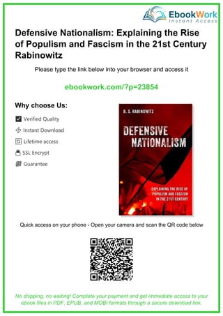 Defensive Nationalism: Understanding 21st Century Populism and Fascism ...