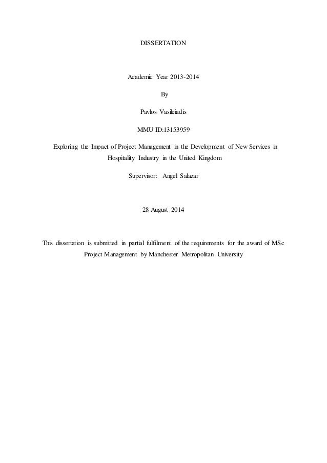Dissertation manchester university