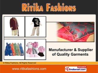 Manufacturer & Supplier of Quality Garments  