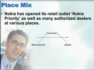 Nokia has opened its retail outlet ‘Nokia Priority’ as well as many authorized dealers at various places. Consumer   Manufacturer   Dealer   