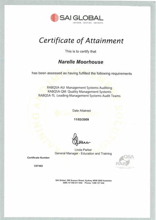 Cert Quality Management Systems