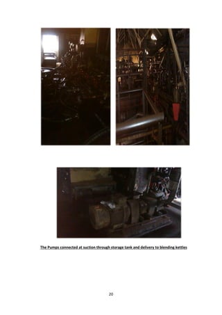 20
The Pumps connected at suction through storage tank and delivery to blending kettles
 