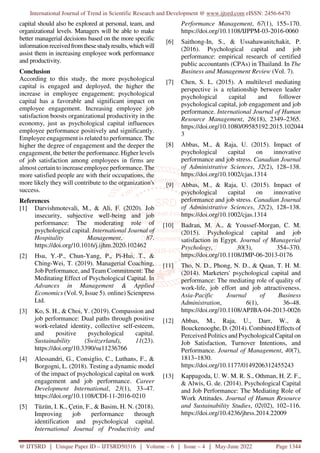 Impact of Psychological Capital on Job Performance and Satisfaction | PDF