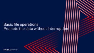 Basic file operations
Promote the data without interruption
 