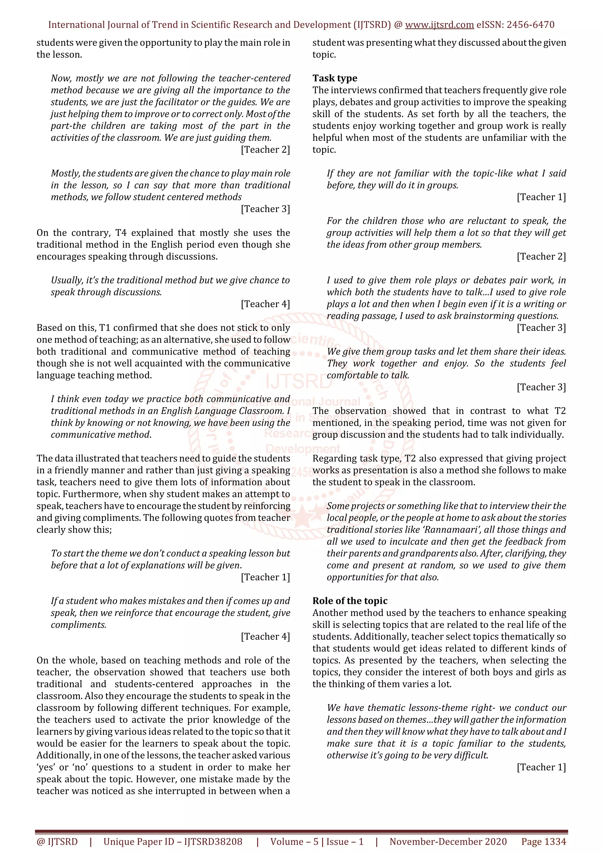 Reticence of Speaking in a Maldivian ESL Classroom Causes and Solution