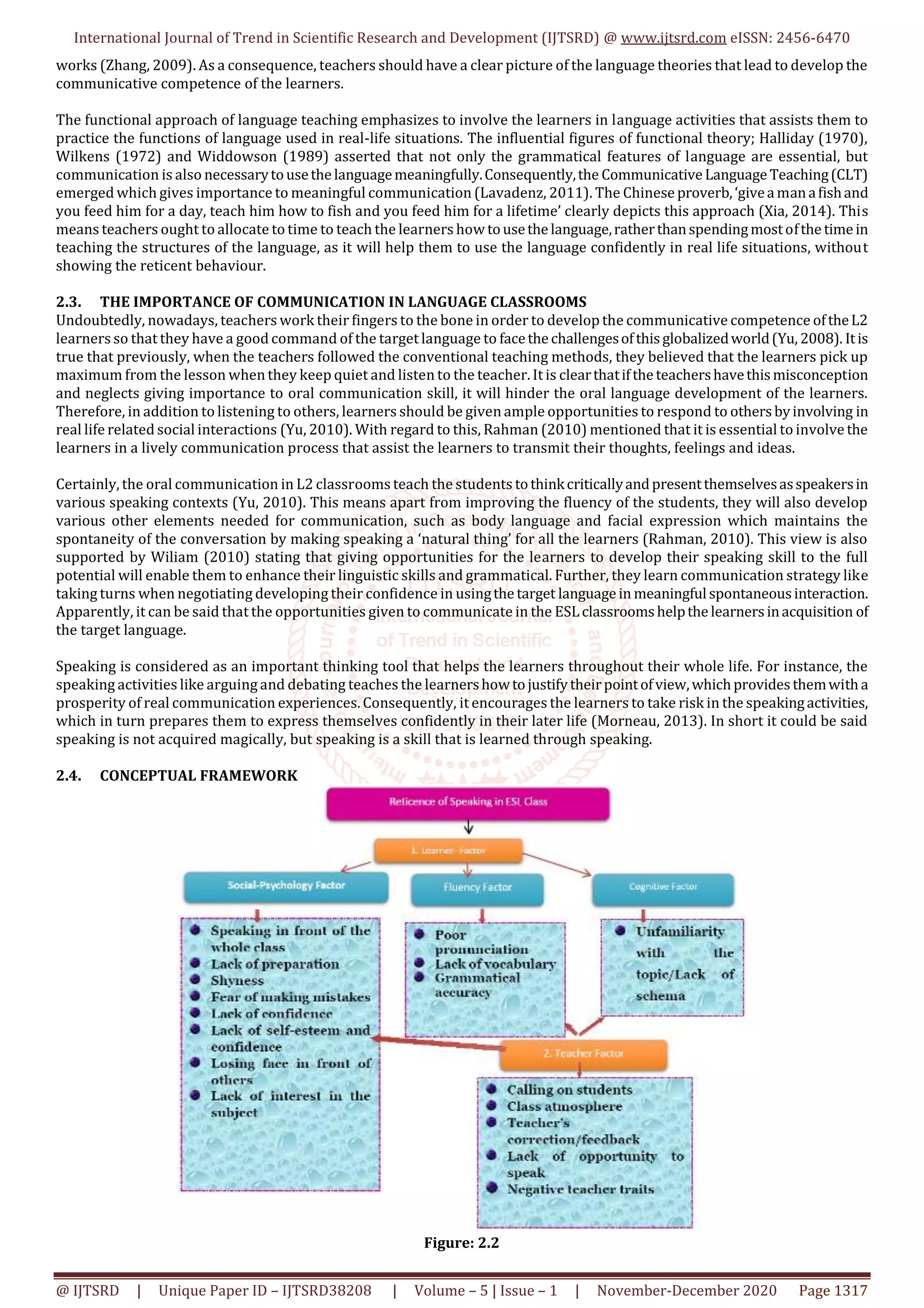 Reticence of Speaking in a Maldivian ESL Classroom Causes and Solution