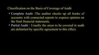 Comprehensive Classification and Types of Auditing Explained | PPTX