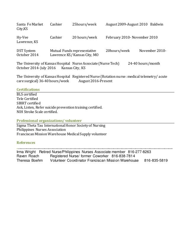 nurse sample resume