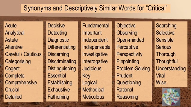critical thinking to synonym