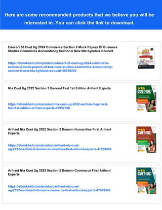 Nta Cuet Ug Section Ii Domain Science First Arihant Experts | PDF