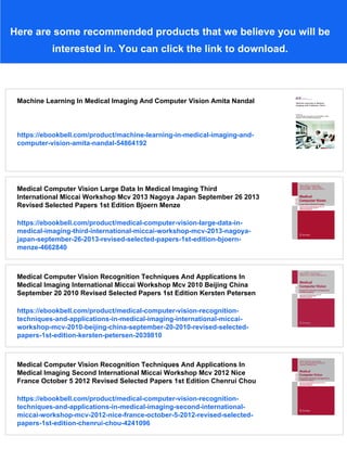 Computer Vision In Medical Imaging Chihau Chen | PDF