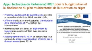 Mobiliser les investissements pour la mise en oeuvre du Plan d’Action Multisectoriel de la Politique Nationale de Sécurité Nutritionnelle du Niger 