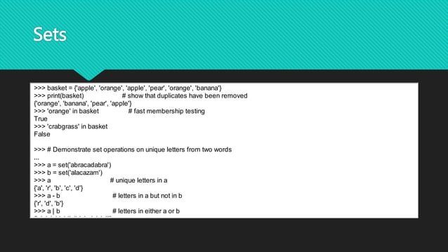 Python data structures | PPT