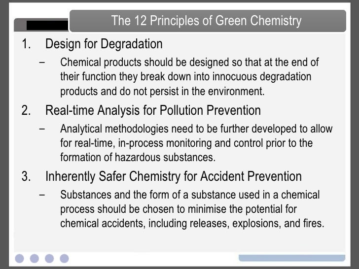 12 principles of green chemistry