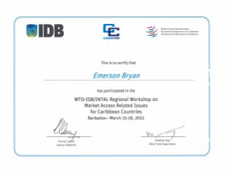 Certificate in Market Access Related Issues for Caribbean Countries