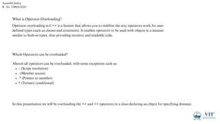 C++ Overloading Operators input output overloading | PPT