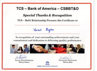 Venkat Raghav_Bank of America appreciation