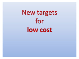 New targets
for
low cost
 