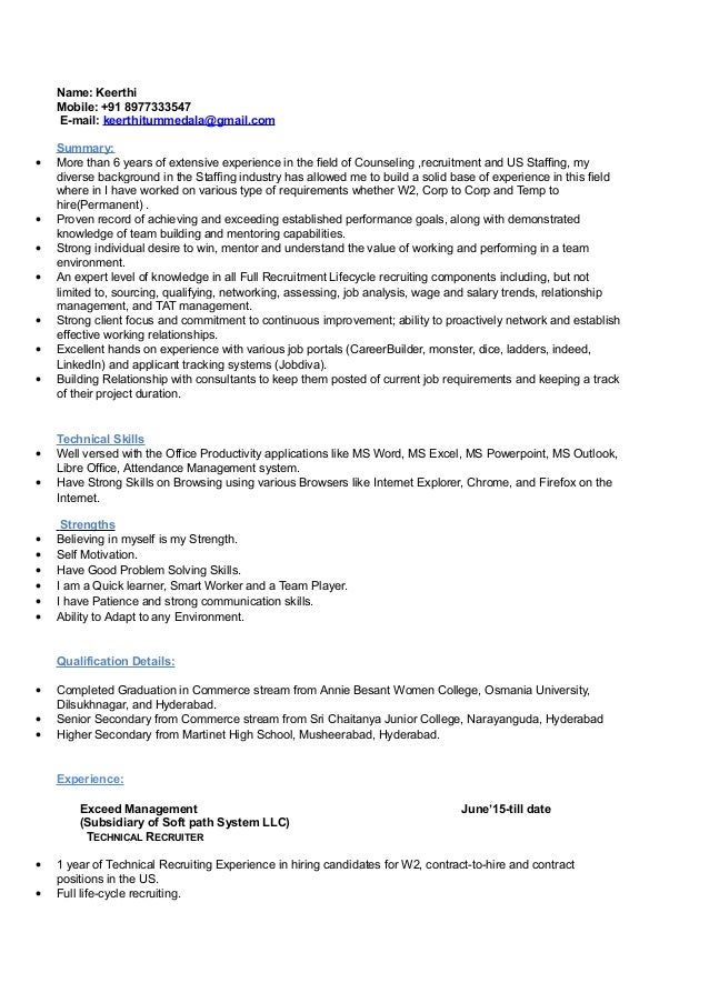 keerthi resume contract position on resumes
