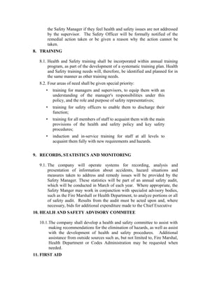Health and Safety Proposal | DOC